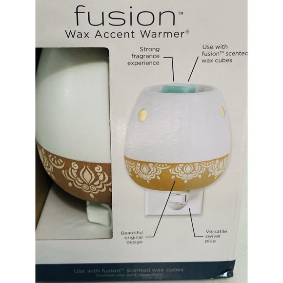 Pressed Boho Wax Warmer Fusion Ceramic Oil Candle Wax Room Fragrance Plugin - Picture 3 of 4